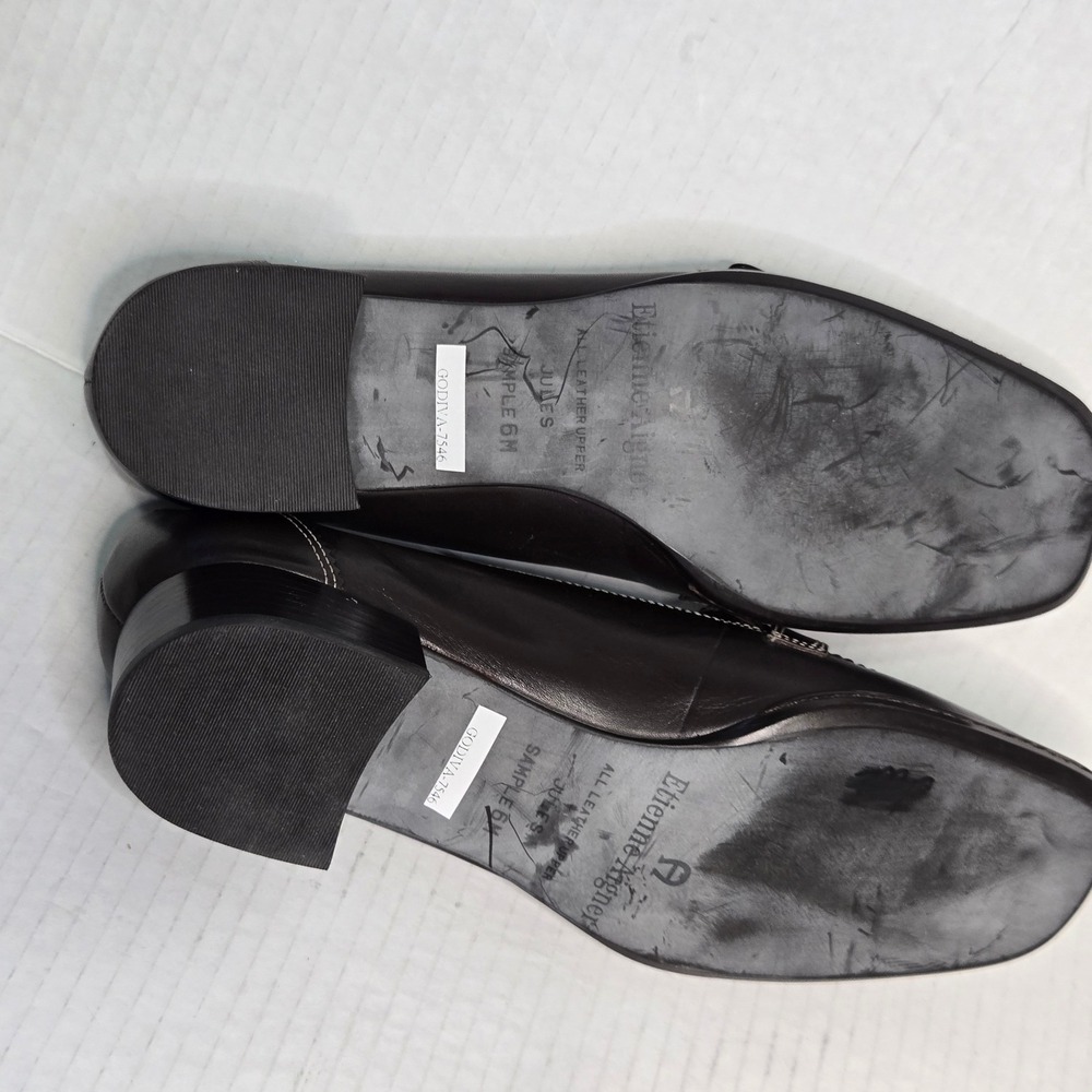 Etienne Aigner Jules Dark Brown Leather Croc Embossed Buckle Loafers 6M - Picture 8 of 10